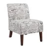 Prima Script Polyester Slipper Chair with Dark Walnut Legs by Linon Home Decor 1 Prima Script Polyester Slipper Chair with Dark Walnut Legs by Linon Home Decor -Linon Home Decor Shop walnut linon home decor accent chairs thd03242 64 1000