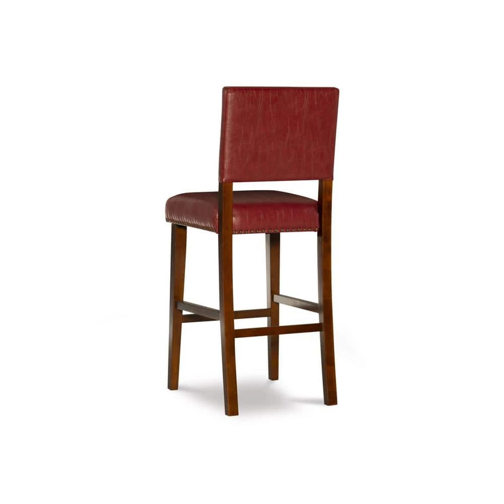 Eve 30" Red Upholstered Back and Seat Barstool by Linon Home Decor 7 Eve 30" Red Upholstered Back and Seat Barstool by Linon Home Decor - Image 5