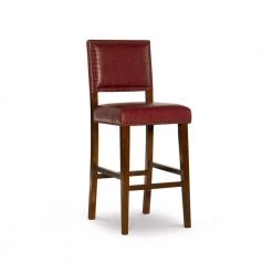Eve 30" Red Upholstered Back and Seat Barstool by Linon Home Decor