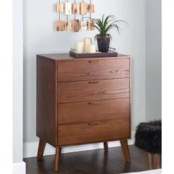 Willis 4-Drawer Chest by Linon Home Decor 18 Willis 4-Drawer Chest by Linon Home Decor -Linon Home Decor Shop walnut linon home decor chest of drawers thd02054 31 1000