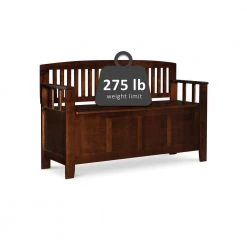 Cynthia Chinese Hardwood MDF Plywood Storage Bench in Walnut by Linon Home Decor 23 Cynthia Chinese Hardwood MDF Plywood Storage Bench in Walnut by Linon Home Decor -Linon Home Decor Shop walnut linon home decor dining benches 83985wal 01 kd u 44 1000