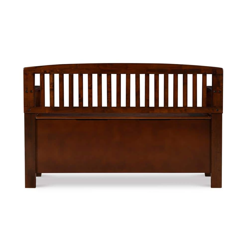 Cynthia Chinese Hardwood MDF Plywood Storage Bench in Walnut by Linon Home Decor 7 Cynthia Chinese Hardwood MDF Plywood Storage Bench in Walnut by Linon Home Decor - Image 5
