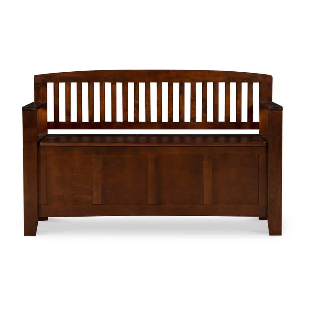 Cynthia Chinese Hardwood MDF Plywood Storage Bench in Walnut by Linon Home Decor 9 Cynthia Chinese Hardwood MDF Plywood Storage Bench in Walnut by Linon Home Decor - Image 7