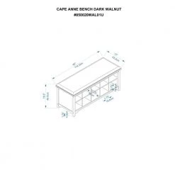 Cape Anne Dark Walnut Bench with Shoe Storage by Linon Home Decor -Linon Home Decor Shop walnut linon home decor dining benches 850020wal01u 1f 1000