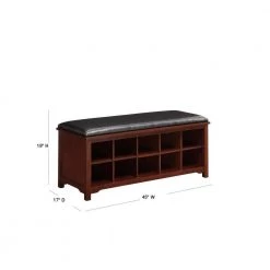 Cape Anne Dark Walnut Bench with Shoe Storage by Linon Home Decor -Linon Home Decor Shop walnut linon home decor dining benches 850020wal01u 40 1000