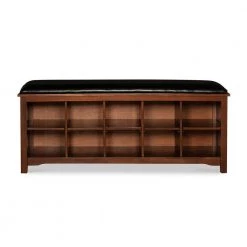 Cape Anne Dark Walnut Bench with Shoe Storage by Linon Home Decor