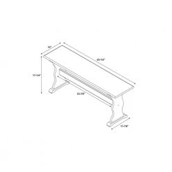 Zoe Walnut Simple bench 17.25" H x 43.25" W x 12" D by Linon Home Decor -Linon Home Decor Shop walnut linon home decor dining benches thd03563 44 1000