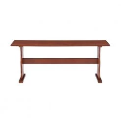Zoe Walnut Simple bench 17.25" H x 43.25" W x 12" D by Linon Home Decor -Linon Home Decor Shop walnut linon home decor dining benches thd03563 c3 1000