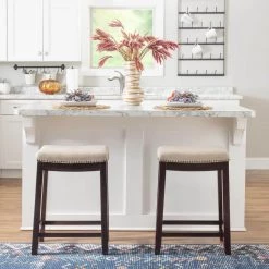 Concord 3-Pieces Walnut Wood Top Counter Set by Linon Home Decor -Linon Home Decor Shop walnut linon home decor dining room sets thd04115 66 1000