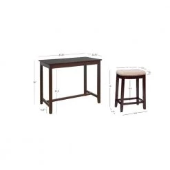 Concord 3-Pieces Walnut Wood Top Counter Set by Linon Home Decor -Linon Home Decor Shop walnut linon home decor dining room sets thd04115 77 1000