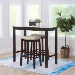 Concord 3-Pieces Walnut and Linen Wood Top Bar Set by Linon Home Decor 25 Concord 3-Pieces Walnut and Linen Wood Top Bar Set by Linon Home Decor -Linon Home Decor Shop walnut linon home decor dining room sets thd04127 31 1000