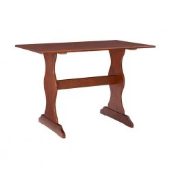 Zoe 43.25 in. Rectangle Walnut Wood top Nook Table (Seats 2) by Linon Home Decor
