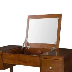 Vera 2-Piece Walnut Vanity Set by Linon Home Decor -Linon Home Decor Shop walnut linon home decor makeup vanities thd01831 44 1000