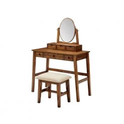 Natalie Walnut Vanity Set by Linon Home Decor