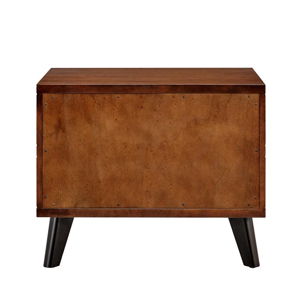 Ryan 2-Drawer Walnut Nightstand H 20.5 in. x W 25 in. x D 18 in. by Linon Home Decor 5 Ryan 2-Drawer Walnut Nightstand H 20.5 in. x W 25 in. x D 18 in. by Linon Home Decor - Image 3