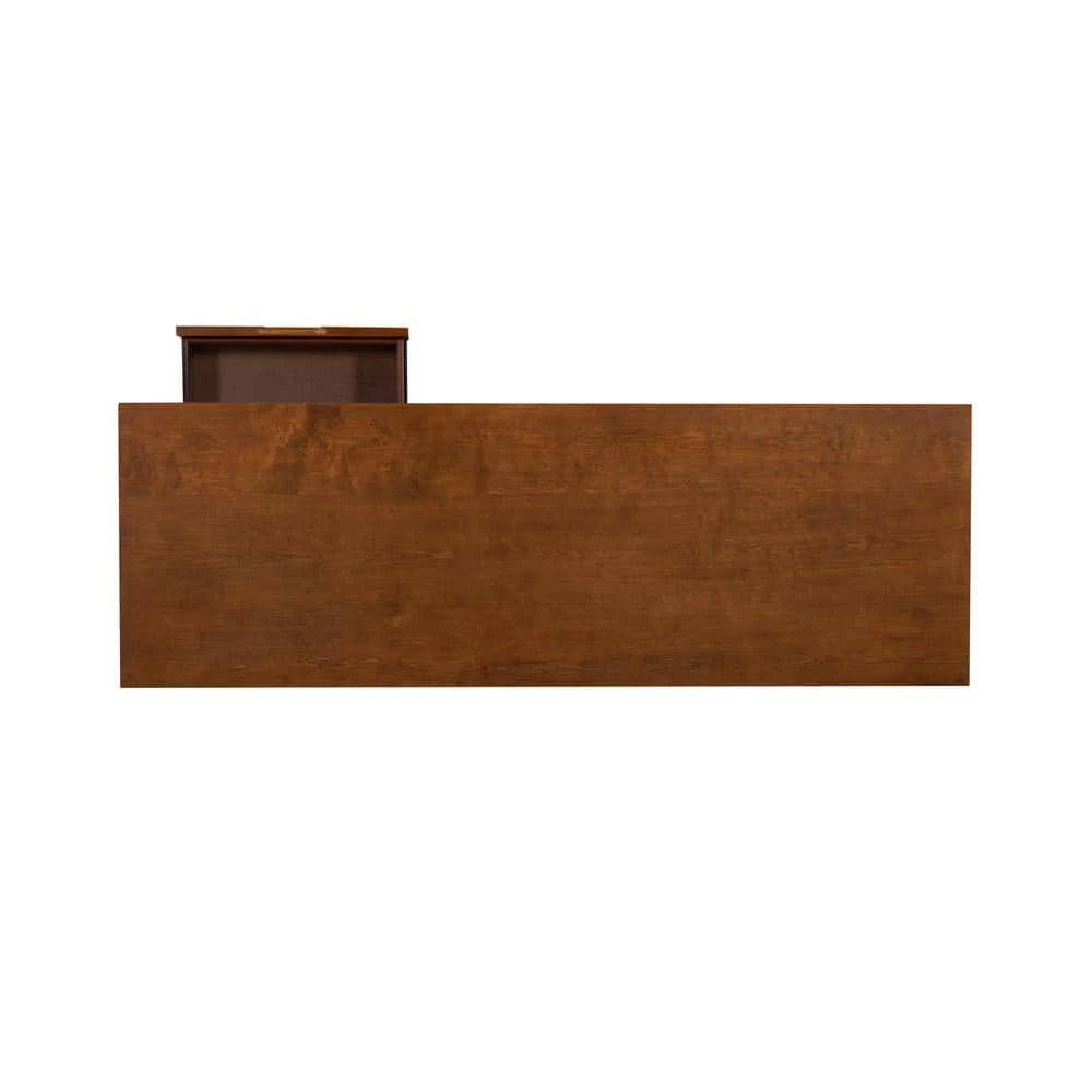 Brinson 60" in. wide Rectangle Walnut wood 2 drawer writing Storage Desk by Linon Home Decor 9 Brinson 60" in. wide Rectangle Walnut wood 2 drawer writing Storage Desk by Linon Home Decor - Image 7
