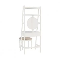 Andre White Leaning Vanity with Stool by Linon Home Decor -Linon Home Decor Shop warm white linon home decor makeup vanities thd04031 4f 1000