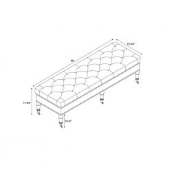 Elena Blue Washed Linen 17.75 in. H x 62 in. W x 19.625 in. D Bench by Linon Home Decor 10 Elena Blue Washed Linen 17.75 in. H x 62 in. W x 19.625 in. D Bench by Linon Home Decor -Linon Home Decor Shop washed blue linon home decor bedroom benches thd03519 1f 1000