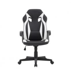 Walter Black/White Faux Leather Gaming Chair with Arms by Linon Home Decor -Linon Home Decor Shop white and black stripes linon home decor gaming chairs thd03204 c3 1000