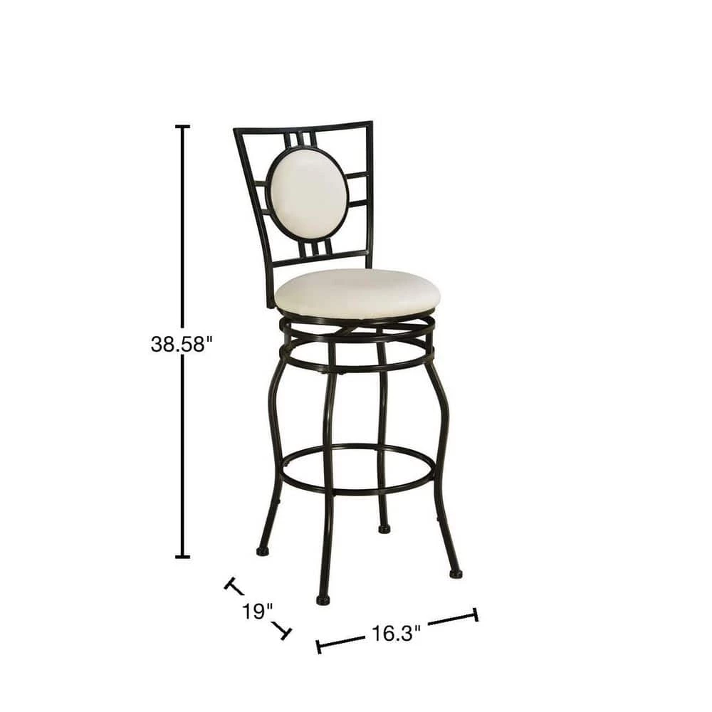 Townsend Adjustable Height Black Cushioned Bar Stool by Linon Home Decor 5 Townsend Adjustable Height Black Cushioned Bar Stool by Linon Home Decor - Image 3