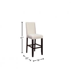 Stewart 30 in. Crystal White Cushioned Bar Stool by Linon Home Decor -Linon Home Decor Shop white brown linon home decor bar stools 022629glz01u 40 1000