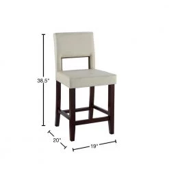 Vega 24 in. White Cushioned Counter Stool by Linon Home Decor -Linon Home Decor Shop white dark brown linon home decor bar stools 14053wht 01 kd u 40 1000