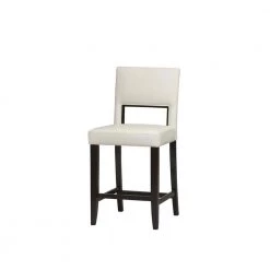 Vega 24 in. White Cushioned Counter Stool by Linon Home Decor -Linon Home Decor Shop white dark brown linon home decor bar stools 14053wht 01 kd u c3 1000
