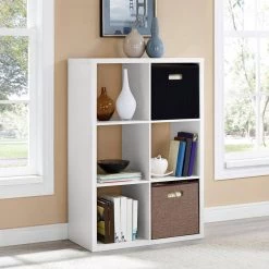 Dillon White 6-Cubby Storage Cabinet by Linon Home Decor 12 Dillon White 6-Cubby Storage Cabinet by Linon Home Decor -Linon Home Decor Shop white linon home decor accent cabinets thd02659 1f 1000