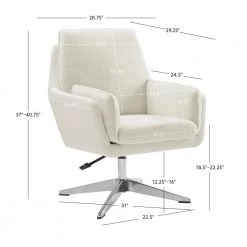 Basin White Swivel White Shera Fabric Seat Accent Chair by Linon Home Decor -Linon Home Decor Shop white linon home decor accent chairs thd04094 44 1000
