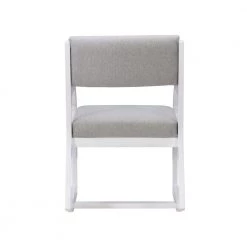 Matt White Wood with Grey Polyester Upholstery 2-Position Sled Chair by Linon Home Decor 12 Matt White Wood with Grey Polyester Upholstery 2-Position Sled Chair by Linon Home Decor -Linon Home Decor Shop white linon home decor accent chairs thdac3831 66 1000