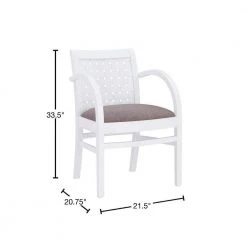 Charly White Wood with Grey Woven Polyester Arm Chair by Linon Home Decor 12 Charly White Wood with Grey Woven Polyester Arm Chair by Linon Home Decor -Linon Home Decor Shop white linon home decor accent chairs thdac3832 40 1000