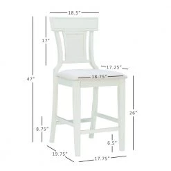 26 in. H Maxwell White Counter Stool by Linon Home Decor 16 26 in. H Maxwell White Counter Stool by Linon Home Decor -Linon Home Decor Shop white linon home decor bar stools thd02969 1f 1000