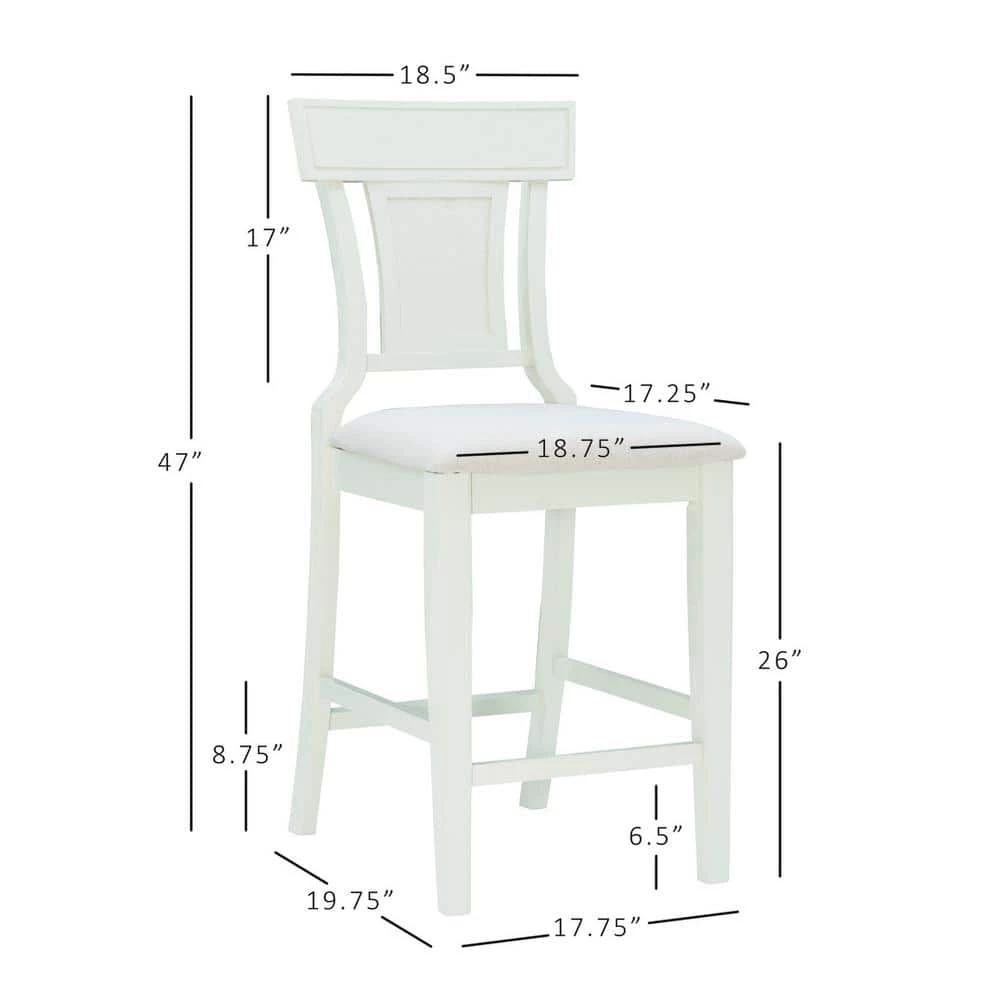 26 in. H Maxwell White Counter Stool by Linon Home Decor 9 26 in. H Maxwell White Counter Stool by Linon Home Decor - Image 7