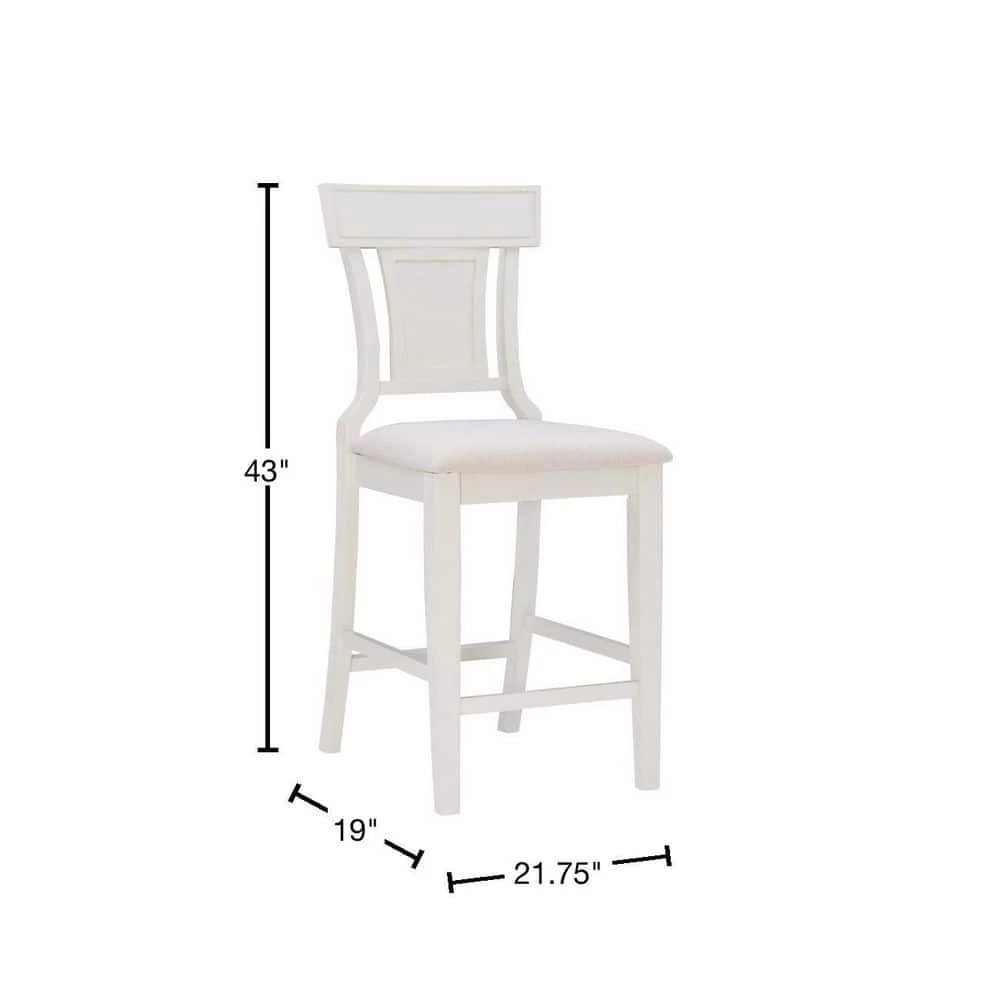 26 in. H Maxwell White Counter Stool by Linon Home Decor 5 26 in. H Maxwell White Counter Stool by Linon Home Decor - Image 3