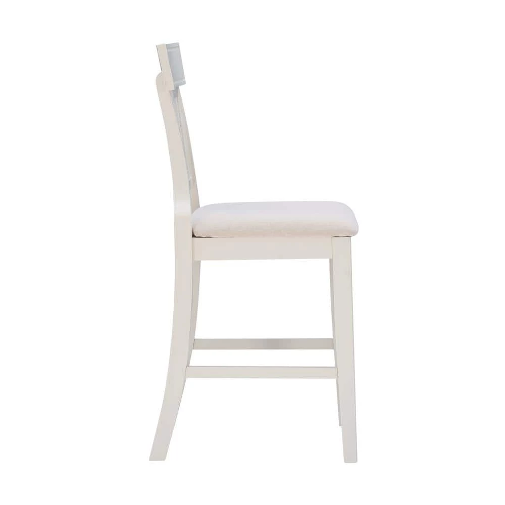 26 in. H Maxwell White Counter Stool by Linon Home Decor 4 26 in. H Maxwell White Counter Stool by Linon Home Decor - Image 2