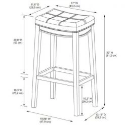 32 in. H Claridge White Backless Bar Stool by Linon Home Decor -Linon Home Decor Shop white linon home decor bar stools thd02970 1f 1000