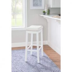 32 in. H Claridge White Backless Bar Stool by Linon Home Decor -Linon Home Decor Shop white linon home decor bar stools thd02970 31 1000