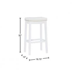 32 in. H Claridge White Backless Bar Stool by Linon Home Decor -Linon Home Decor Shop white linon home decor bar stools thd02970 40 1000