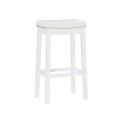 32 in. H Claridge White Backless Bar Stool by Linon Home Decor