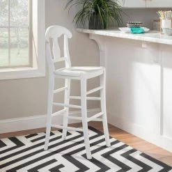 Honus White 44.75 in. H Barstool w/wood seat (Set of 2) by Linon Home Decor -Linon Home Decor Shop white linon home decor bar stools thdac04010 44 1000