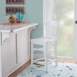 Thaler White 39.50 in. H Counter Stool w/wood seat (Set of 2) by Linon Home Decor -Linon Home Decor Shop white linon home decor bar stools thdac04018 1d 1000