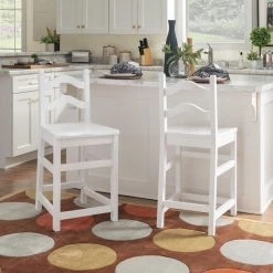 Calabash White Counter stool with Wood Seat (2 pk) by Linon Home Decor -Linon Home Decor Shop white linon home decor bar stools thdac04047 31 1000