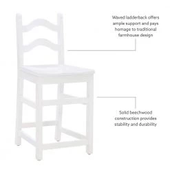 Calabash White Counter stool with Wood Seat (2 pk) by Linon Home Decor -Linon Home Decor Shop white linon home decor bar stools thdac04047 c3 1000