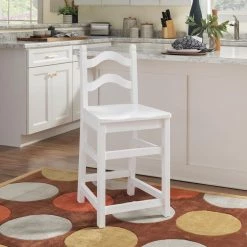 Calabash White Counter stool with Wood Seat (2 pk) by Linon Home Decor -Linon Home Decor Shop white linon home decor bar stools thdac04047 fa 1000