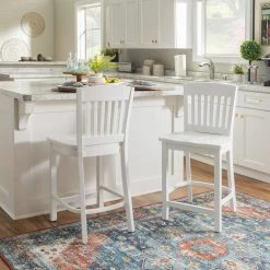 Elihu White Counter stool with Wood Seat (2 pk) by Linon Home Decor -Linon Home Decor Shop white linon home decor bar stools thdac04049 31 1000