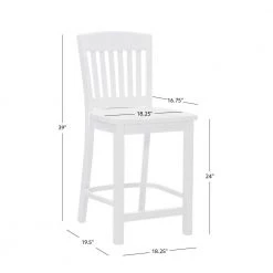Elihu White Counter stool with Wood Seat (2 pk) by Linon Home Decor -Linon Home Decor Shop white linon home decor bar stools thdac04049 76 1000