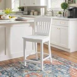 Elihu White Counter stool with Wood Seat (2 pk) by Linon Home Decor -Linon Home Decor Shop white linon home decor bar stools thdac04049 fa 1000