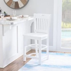 Brouthers White Counter stool with wood Seat (2 pk) by Linon Home Decor -Linon Home Decor Shop white linon home decor bar stools thdac04052 fa 1000