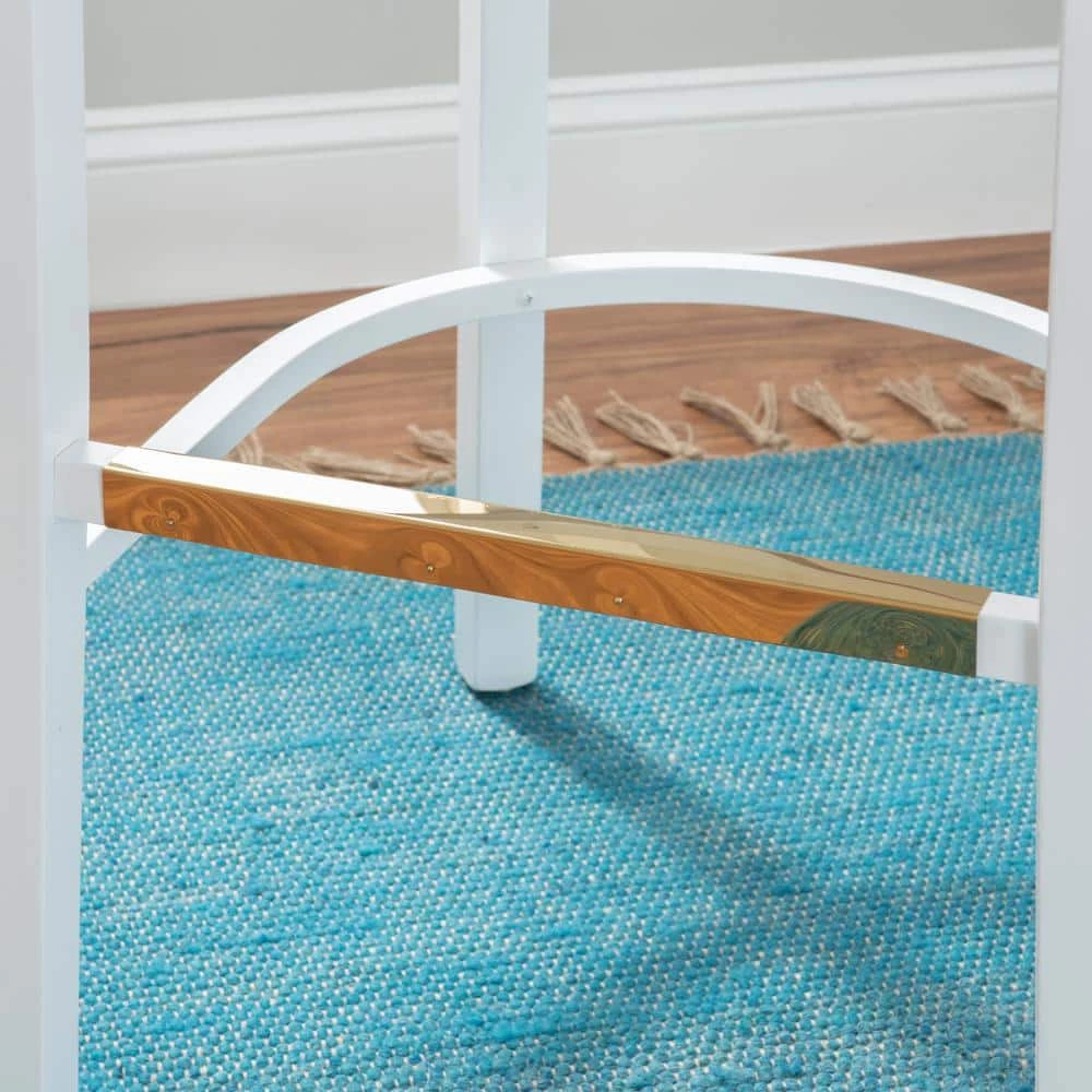 Stacey 44 in. White Decorative Wood Back Bar Stool with Wood-Seat (Set of 2) by Linon Home Decor 6 Stacey 44 in. White Decorative Wood Back Bar Stool with Wood-Seat (Set of 2) by Linon Home Decor - Image 4