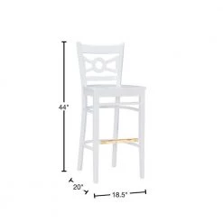 Stacey 44 in. White Decorative Wood Back Bar Stool with Wood-Seat (Set of 2) by Linon Home Decor 14 Stacey 44 in. White Decorative Wood Back Bar Stool with Wood-Seat (Set of 2) by Linon Home Decor -Linon Home Decor Shop white linon home decor bar stools thdac3803 40 1000